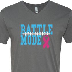 Breast Cancer Awareness Battle Mode Mens V-Neck Shirt