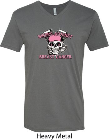 Breast Cancer Awareness Bikers Against Breast Cancer Mens V-Neck Shirt
