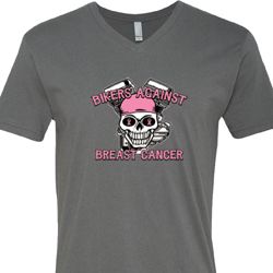 Breast Cancer Awareness Bikers Against Breast Cancer Mens V-Neck Shirt Breast Cancer Awareness Bikers Against Breast Cancer Mens V-Neck Shirt