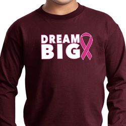 Breast Cancer Awareness Dream Big Kids Long Sleeve Shirt