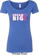 Breast Cancer Awareness Dream Big Ladies Scoop Neck Shirt