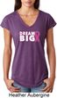 Breast Cancer Awareness Dream Big Ladies Tri Blend V-Neck Shirt