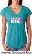 Breast Cancer Awareness Dream Big Ladies Tri Blend V-Neck Shirt