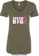 Breast Cancer Awareness Dream Big Ladies V-Neck Shirt