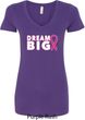 Breast Cancer Awareness Dream Big Ladies V-Neck Shirt