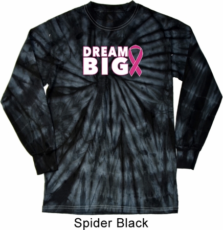 Breast Cancer Awareness Dream Big Long Sleeve Tie Dye Shirt