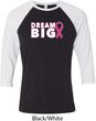 Breast Cancer Awareness Dream Big Mens Raglan Shirt
