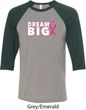 Breast Cancer Awareness Dream Big Mens Raglan Shirt