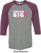 Breast Cancer Awareness Dream Big Mens Raglan Shirt