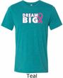 Breast Cancer Awareness Dream Big Mens Tri Blend Crewneck Shirt