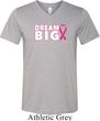 Breast Cancer Awareness Dream Big Mens Tri Blend V-neck Shirt
