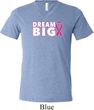 Breast Cancer Awareness Dream Big Mens Tri Blend V-neck Shirt