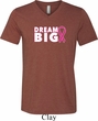 Breast Cancer Awareness Dream Big Mens Tri Blend V-neck Shirt