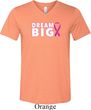 Breast Cancer Awareness Dream Big Mens Tri Blend V-neck Shirt
