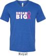 Breast Cancer Awareness Dream Big Mens Tri Blend V-neck Shirt