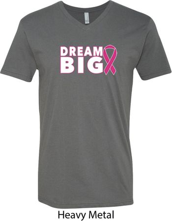 Breast Cancer Awareness Dream Big Mens V-Neck Shirt