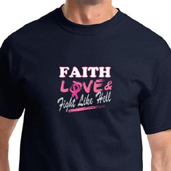 Breast Cancer Awareness Faith Love Fight Mens Shirts