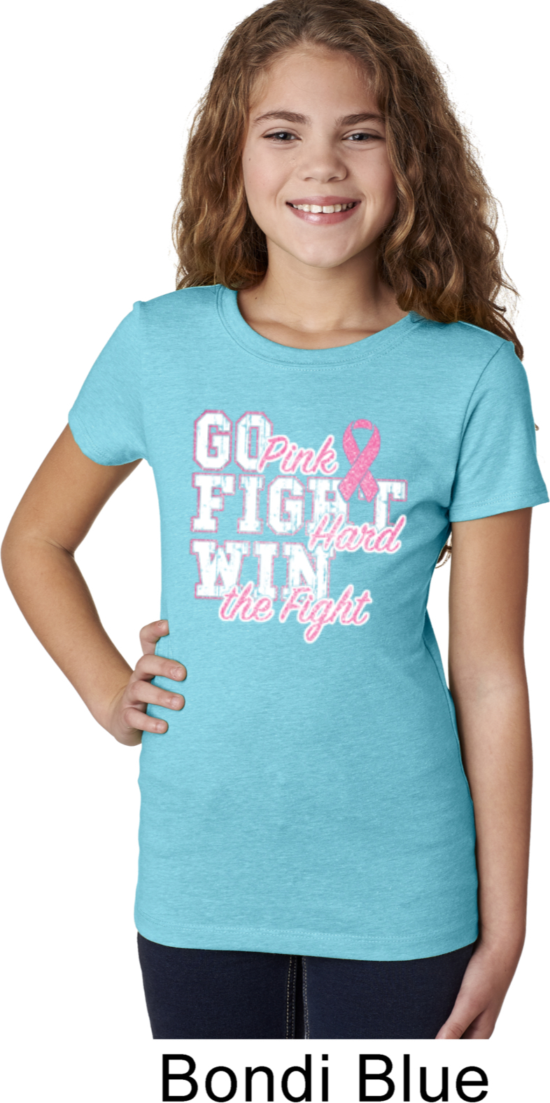 Breast Cancer Awareness Go Fight Win Girls Shirt Go Fight Win Kids