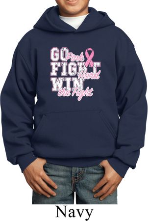 Breast Cancer Awareness Go Fight Win Kids Hoody