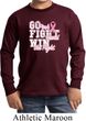 Breast Cancer Awareness Go Fight Win Kids Long Sleeve Shirt