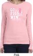 Breast Cancer Awareness Go Fight Win Ladies Long Sleeve Shirt