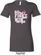 Breast Cancer Awareness Go Fight Win Ladies Longer Length Shirt