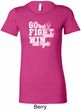 Breast Cancer Awareness Go Fight Win Ladies Longer Length Shirt