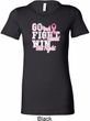 Breast Cancer Awareness Go Fight Win Ladies Longer Length Shirt