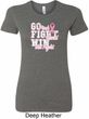 Breast Cancer Awareness Go Fight Win Ladies Longer Length Shirt