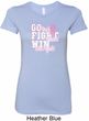 Breast Cancer Awareness Go Fight Win Ladies Longer Length Shirt
