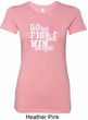 Breast Cancer Awareness Go Fight Win Ladies Longer Length Shirt