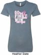Breast Cancer Awareness Go Fight Win Ladies Longer Length Shirt