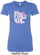 Breast Cancer Awareness Go Fight Win Ladies Longer Length Shirt