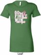 Breast Cancer Awareness Go Fight Win Ladies Longer Length Shirt