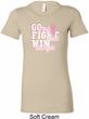 Breast Cancer Awareness Go Fight Win Ladies Longer Length Shirt