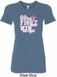 Breast Cancer Awareness Go Fight Win Ladies Longer Length Shirt