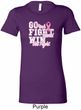 Breast Cancer Awareness Go Fight Win Ladies Longer Length Shirt
