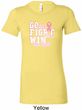 Breast Cancer Awareness Go Fight Win Ladies Longer Length Shirt