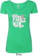 Breast Cancer Awareness Go Fight Win Ladies Scoop Neck Shirt