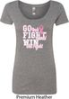 Breast Cancer Awareness Go Fight Win Ladies Scoop Neck Shirt