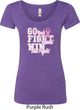 Breast Cancer Awareness Go Fight Win Ladies Scoop Neck Shirt