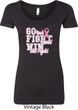 Breast Cancer Awareness Go Fight Win Ladies Scoop Neck Shirt