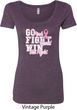 Breast Cancer Awareness Go Fight Win Ladies Scoop Neck Shirt