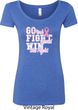 Breast Cancer Awareness Go Fight Win Ladies Scoop Neck Shirt