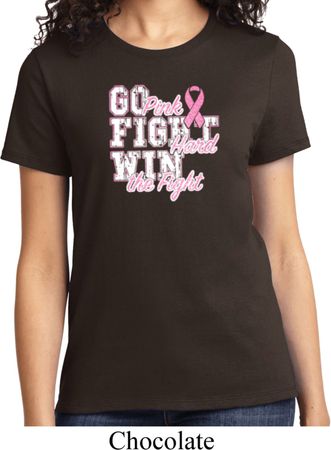 Breast Cancer Awareness Go Fight Win Ladies Shirt