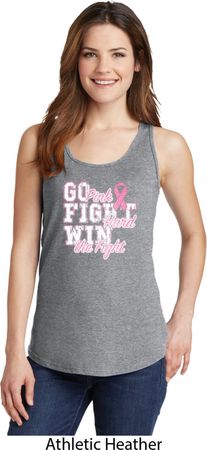 Breast Cancer Awareness Go Fight Win Ladies Tank Top