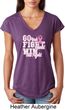 Breast Cancer Awareness Go Fight Win Ladies Tri Blend V-Neck Shirt