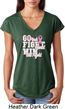 Breast Cancer Awareness Go Fight Win Ladies Tri Blend V-Neck Shirt
