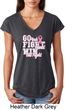 Breast Cancer Awareness Go Fight Win Ladies Tri Blend V-Neck Shirt