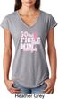 Breast Cancer Awareness Go Fight Win Ladies Tri Blend V-Neck Shirt
